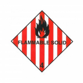 Class 4 1 Flammable Solid Hazard Labels 100mm X 100mm Roll Of 250