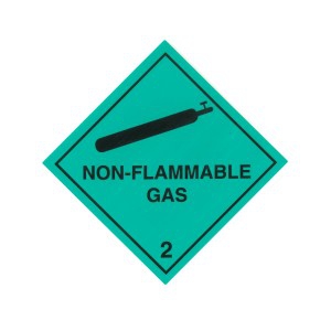 CLASS 2.2 (NON-FLAMMABLE & NON-TOXIC GASES) HAZARD LABELS (250MM X 250MM), Roll of 20