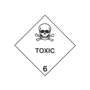 CLASS 6.1 (TOXIC SUBSTANCES) HAZARD LABELS (250MM X 250MM), Roll of 20